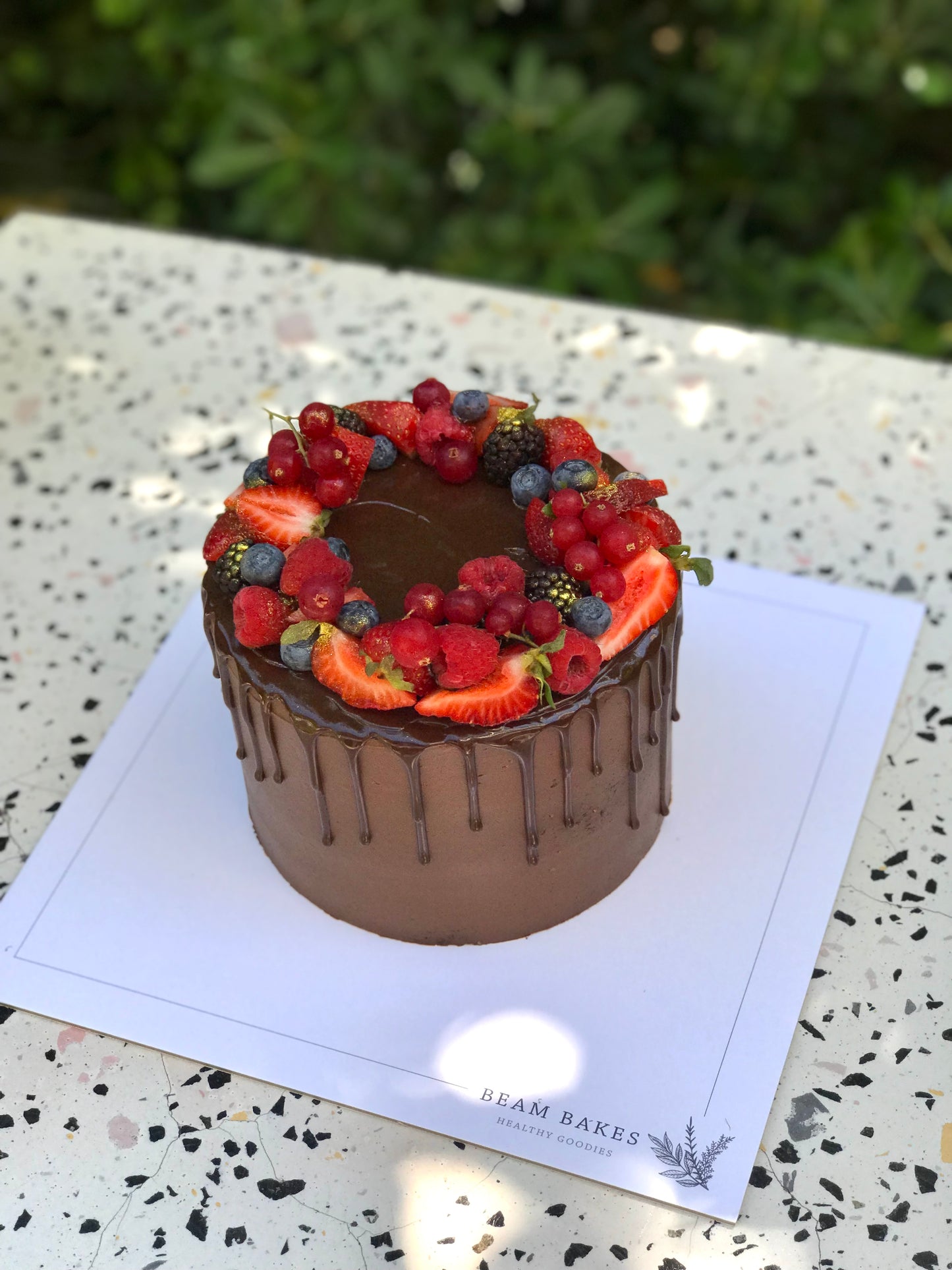 Black Chocolate Circle Fruit Cake
