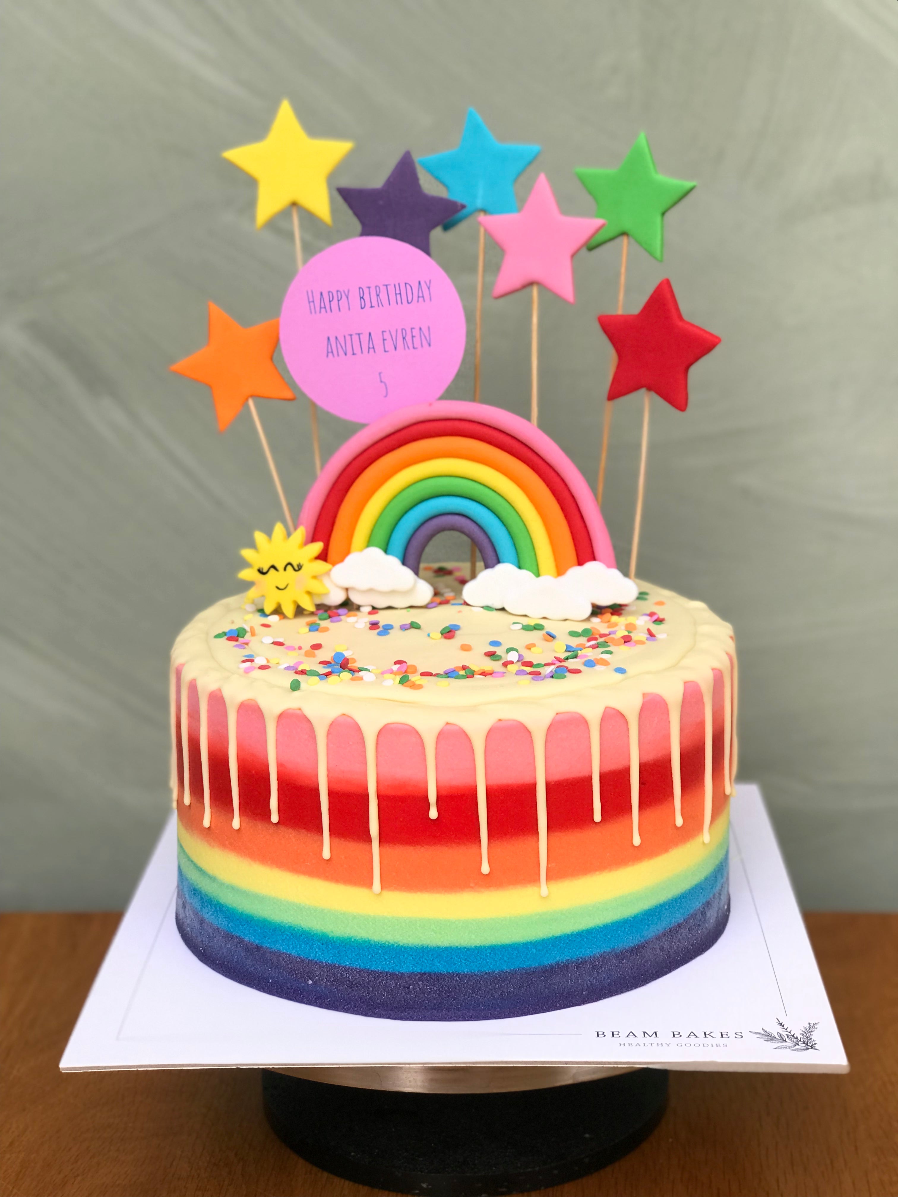 Rainbow Layer Cake – Curly's Cooking